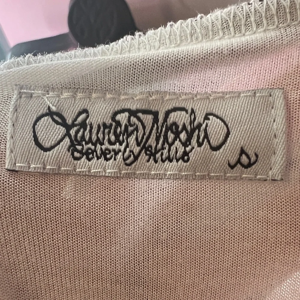 Lauren Moshi Black & White Skull Baseball T-Shirt Sz. S *NICE* MSRP: $110+tax - Picture 4 of 6